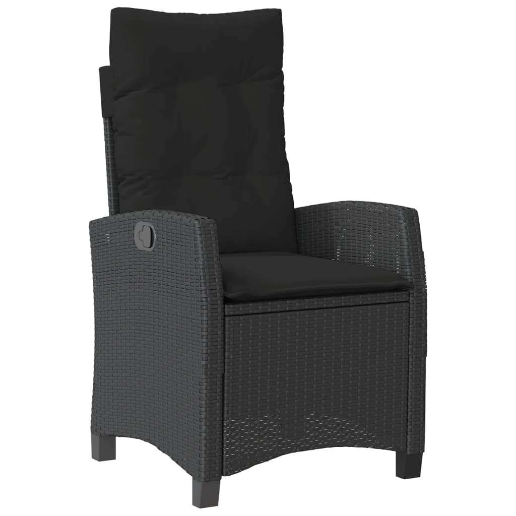 vidaXL Set mobilier de grădină cu perne, 9 piese, negru, poliratan vidaXL Set mobilier de grădină cu perne, 9 piese, negru, poliratan