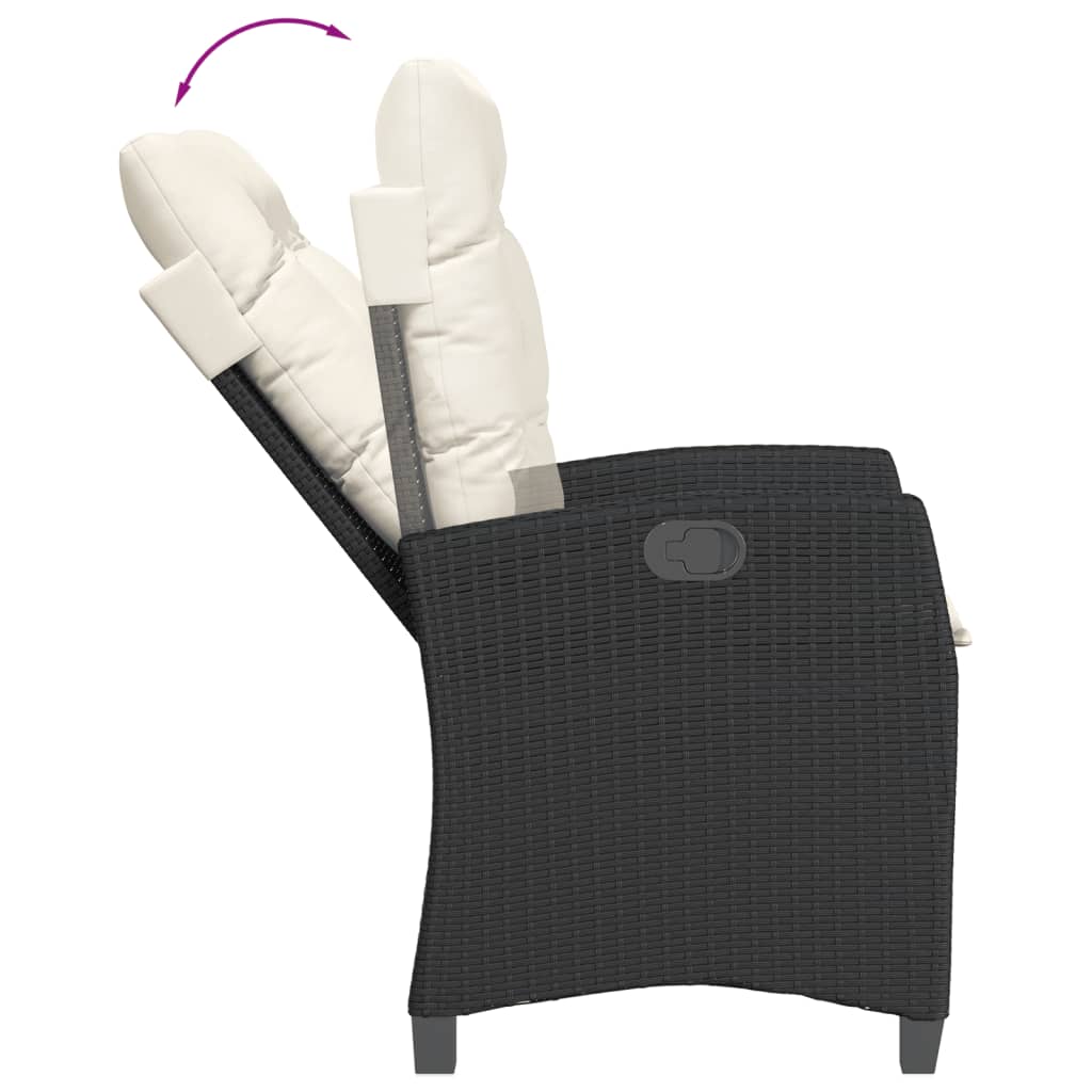 vidaXL Set mobilier de grădină cu perne, 9 piese, negru, poliratan vidaXL Set mobilier de grădină cu perne, 9 piese, negru, poliratan