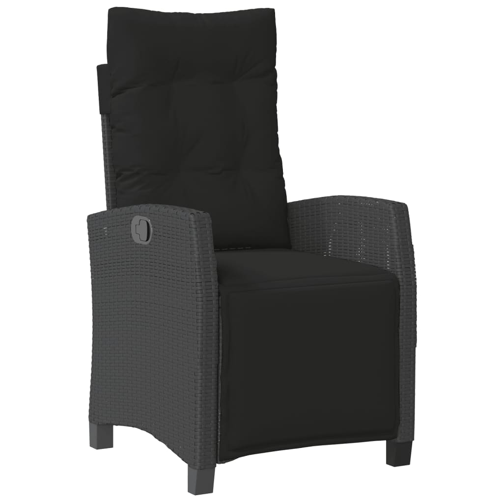 vidaXL Set mobilier de grădină cu perne, 9 piese, negru, poliratan vidaXL Set mobilier de grădină cu perne, 9 piese, negru, poliratan