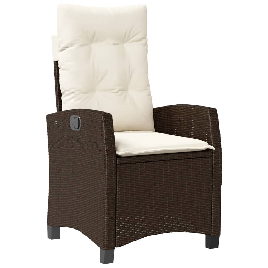 vidaXL Set mobilier de grădină, 5 piese, cu perne, maro, poliratan vidaXL Set mobilier de grădină, 5 piese, cu perne, maro, poliratan