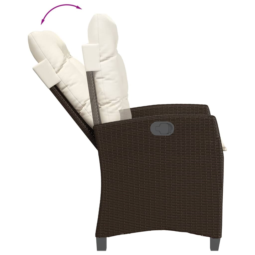 vidaXL Set mobilier de grădină, 5 piese, cu perne, maro, poliratan vidaXL Set mobilier de grădină, 5 piese, cu perne, maro, poliratan
