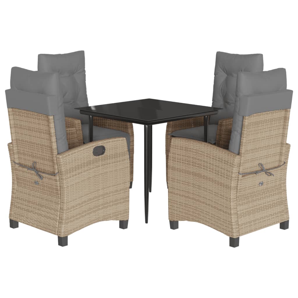 vidaXL Set mobilier pentru grădină, 5 piese, cu perne, bej, poliratan vidaXL Set mobilier pentru grădină, 5 piese, cu perne, bej, poliratan