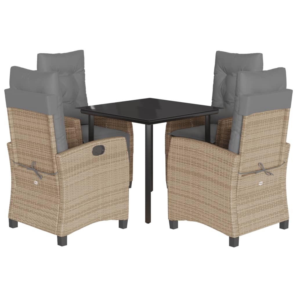 vidaXL Set mobilier pentru grădină, 5 piese, cu perne, bej, poliratan vidaXL Set mobilier pentru grădină, 5 piese, cu perne, bej, poliratan