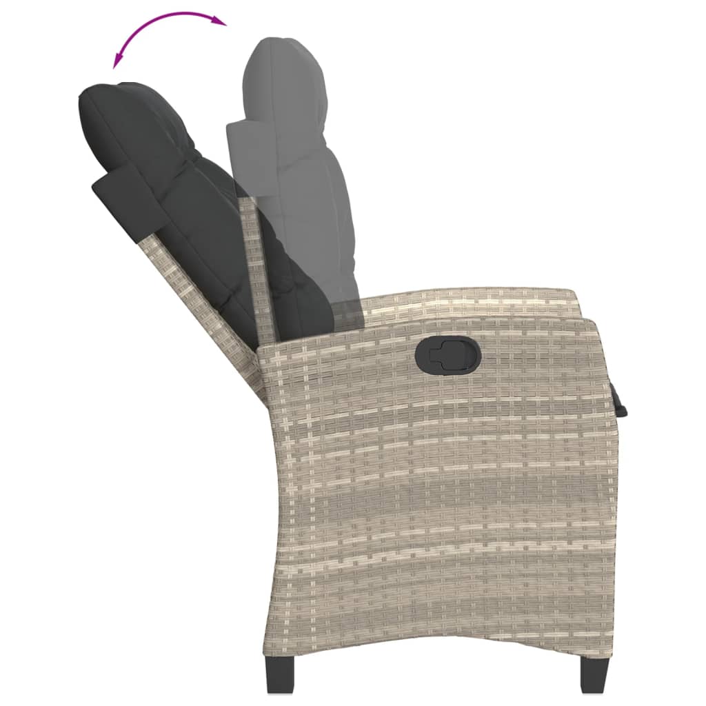 vidaXL Set mobilier grădină cu perne, 9 piese, gri deschis, poliratan vidaXL Set mobilier grădină cu perne, 9 piese, gri deschis, poliratan
