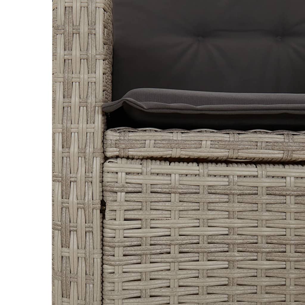 vidaXL Set mobilier grădină cu perne, 9 piese, gri deschis, poliratan vidaXL Set mobilier grădină cu perne, 9 piese, gri deschis, poliratan