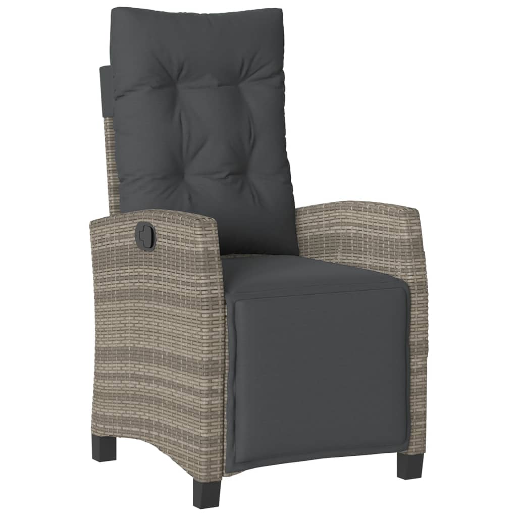 vidaXL Set mobilier grădină cu perne, 9 piese, gri, poliratan vidaXL Set mobilier grădină cu perne, 9 piese, gri, poliratan