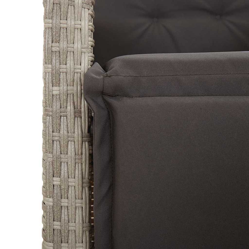 vidaXL Set mobilier grădină cu perne, 9 piese, gri deschis, poliratan
