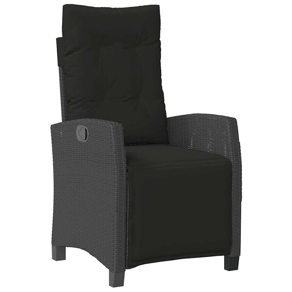 vidaXL Set mobilier de grădină cu perne, 9 piese, negru, poliratan