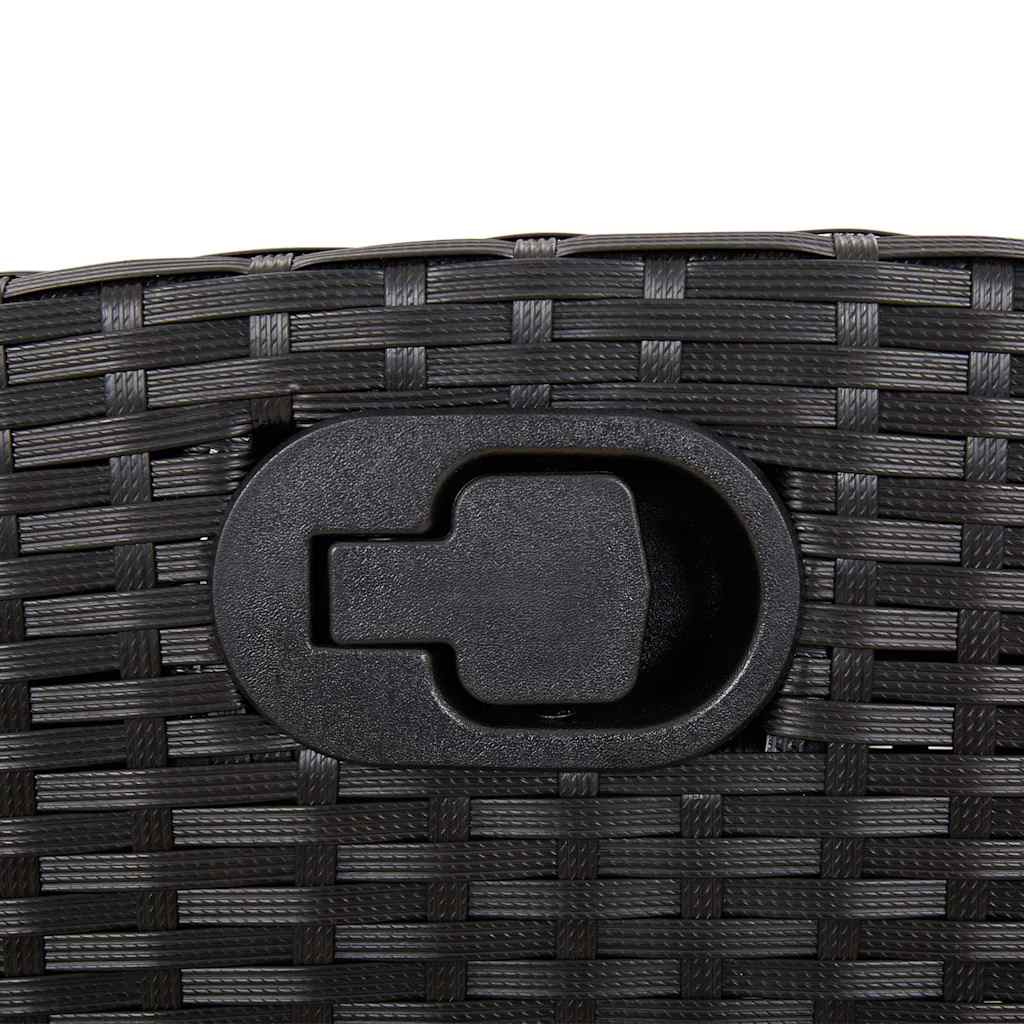 vidaXL Set mobilier de grădină cu perne, 9 piese, negru, poliratan