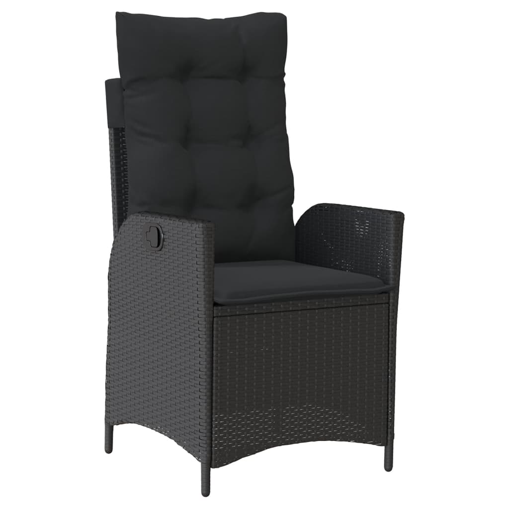 vidaXL Set mobilier de grădină cu perne, 9 piese, negru, poliratan vidaXL Set mobilier de grădină cu perne, 9 piese, negru, poliratan