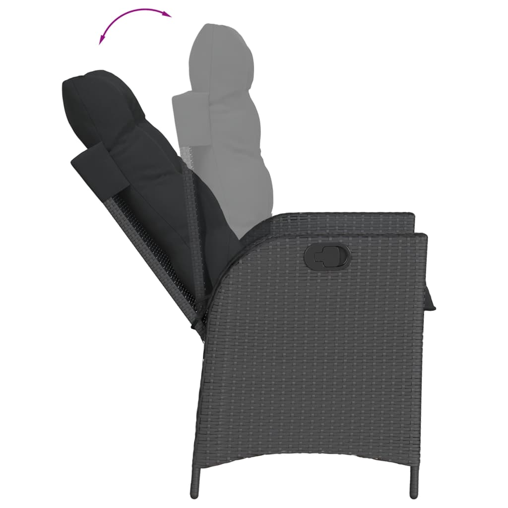 vidaXL Set mobilier de grădină cu perne, 9 piese, negru, poliratan vidaXL Set mobilier de grădină cu perne, 9 piese, negru, poliratan