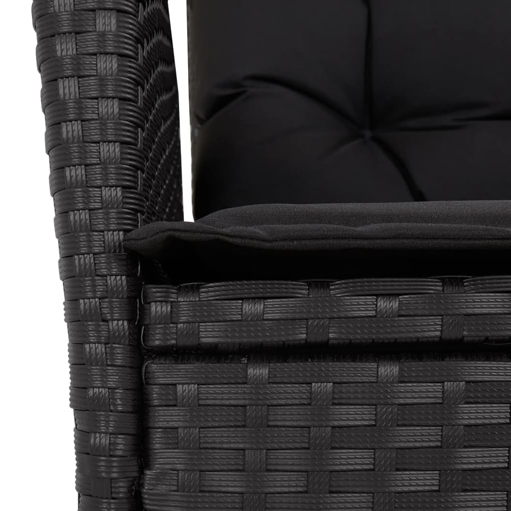 vidaXL Set mobilier de grădină cu perne, 9 piese, negru, poliratan vidaXL Set mobilier de grădină cu perne, 9 piese, negru, poliratan