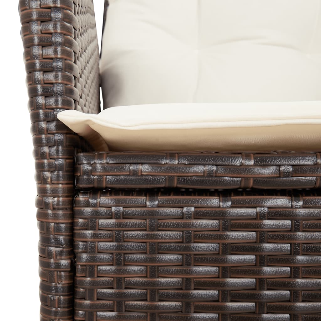 vidaXL Set mobilier de grădină cu perne, 9 piese, maro, poliratan