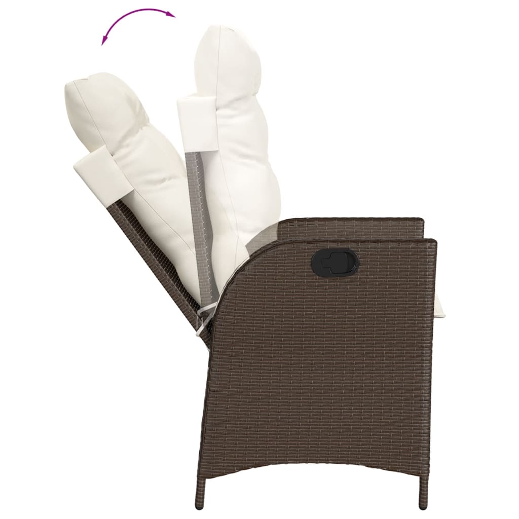 vidaXL Set mobilier de grădină cu perne, 9 piese, maro, poliratan
