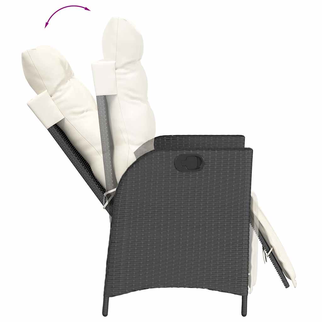 vidaXL Set mobilier de grădină cu perne, 9 piese, negru, poliratan