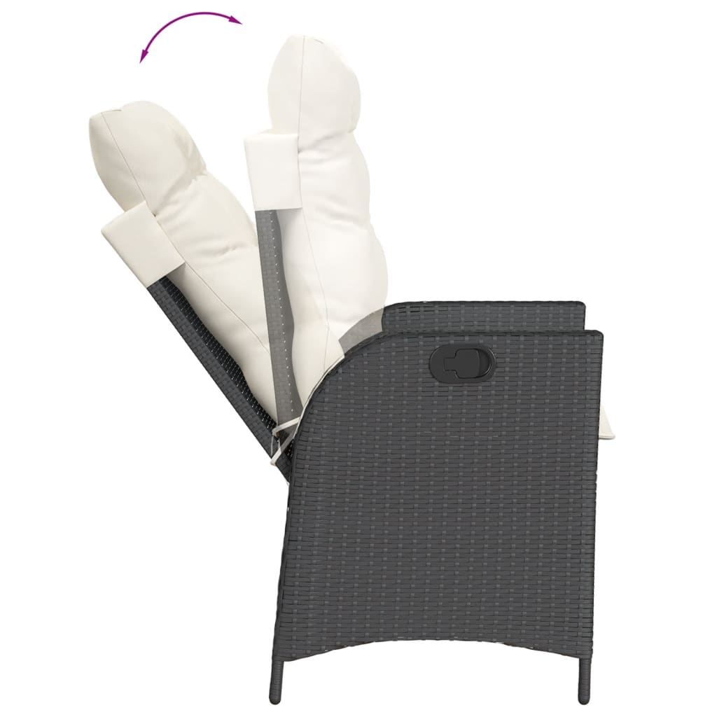 vidaXL Set mobilier de grădină cu perne, 9 piese, negru, poliratan vidaXL Set mobilier de grădină cu perne, 9 piese, negru, poliratan