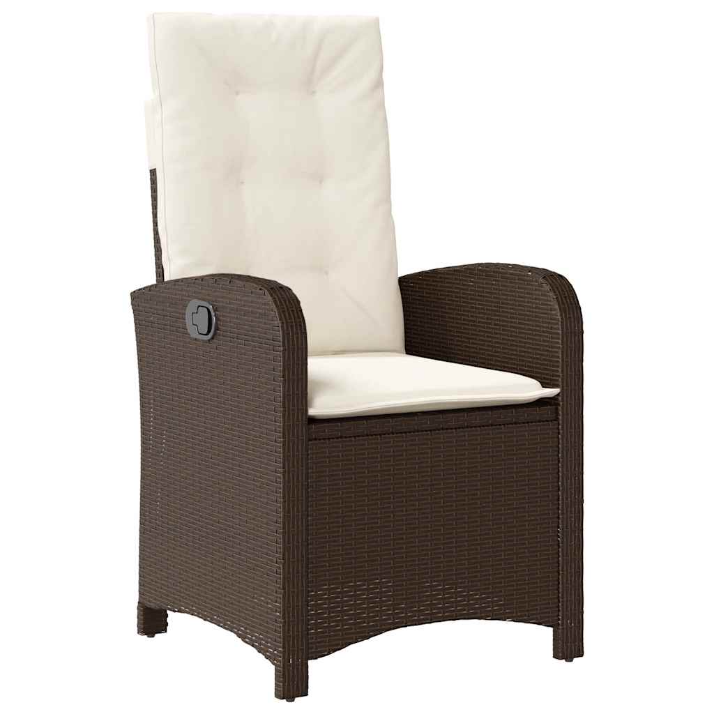 vidaXL Set mobilier de grădină cu perne, 9 piese, maro, poliratan