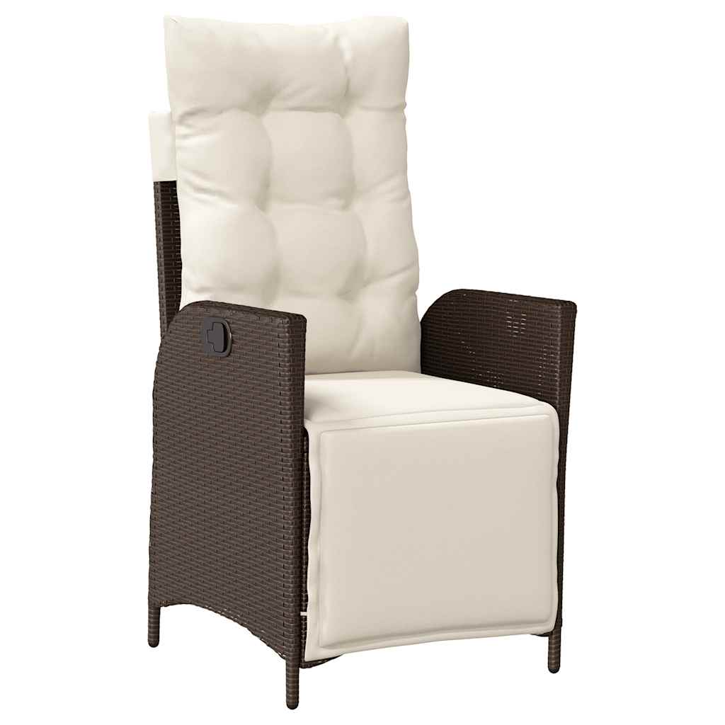 vidaXL Set mobilier de grădină cu perne, 9 piese, maro, poliratan