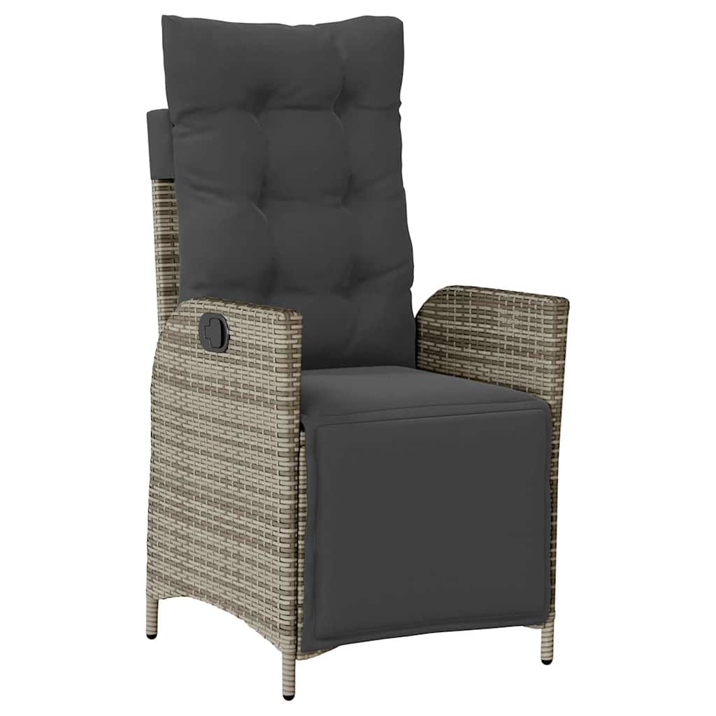 vidaXL Set mobilier grădină cu perne, 9 piese, gri, poliratan vidaXL Set mobilier grădină cu perne, 9 piese, gri, poliratan