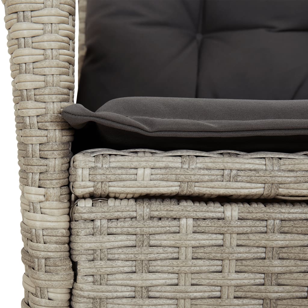 vidaXL Set mobilier grădină cu perne, 9 piese, gri deschis, poliratan vidaXL Set mobilier grădină cu perne, 9 piese, gri deschis, poliratan