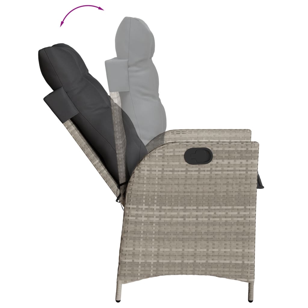 vidaXL Set mobilier grădină cu perne, 9 piese, gri deschis, poliratan vidaXL Set mobilier grădină cu perne, 9 piese, gri deschis, poliratan