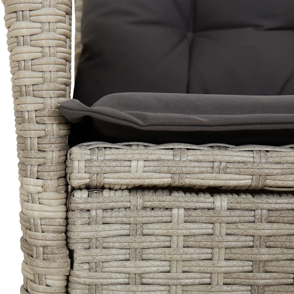 vidaXL Set mobilier grădină cu perne, 9 piese, gri deschis, poliratan vidaXL Set mobilier grădină cu perne, 9 piese, gri deschis, poliratan