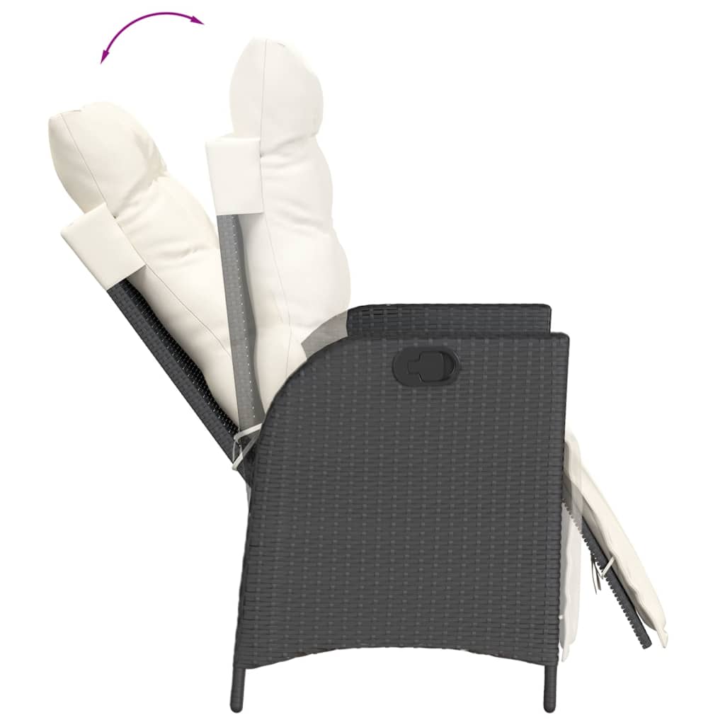 vidaXL Set mobilier de grădină cu perne, 9 piese, negru, poliratan vidaXL Set mobilier de grădină cu perne, 9 piese, negru, poliratan