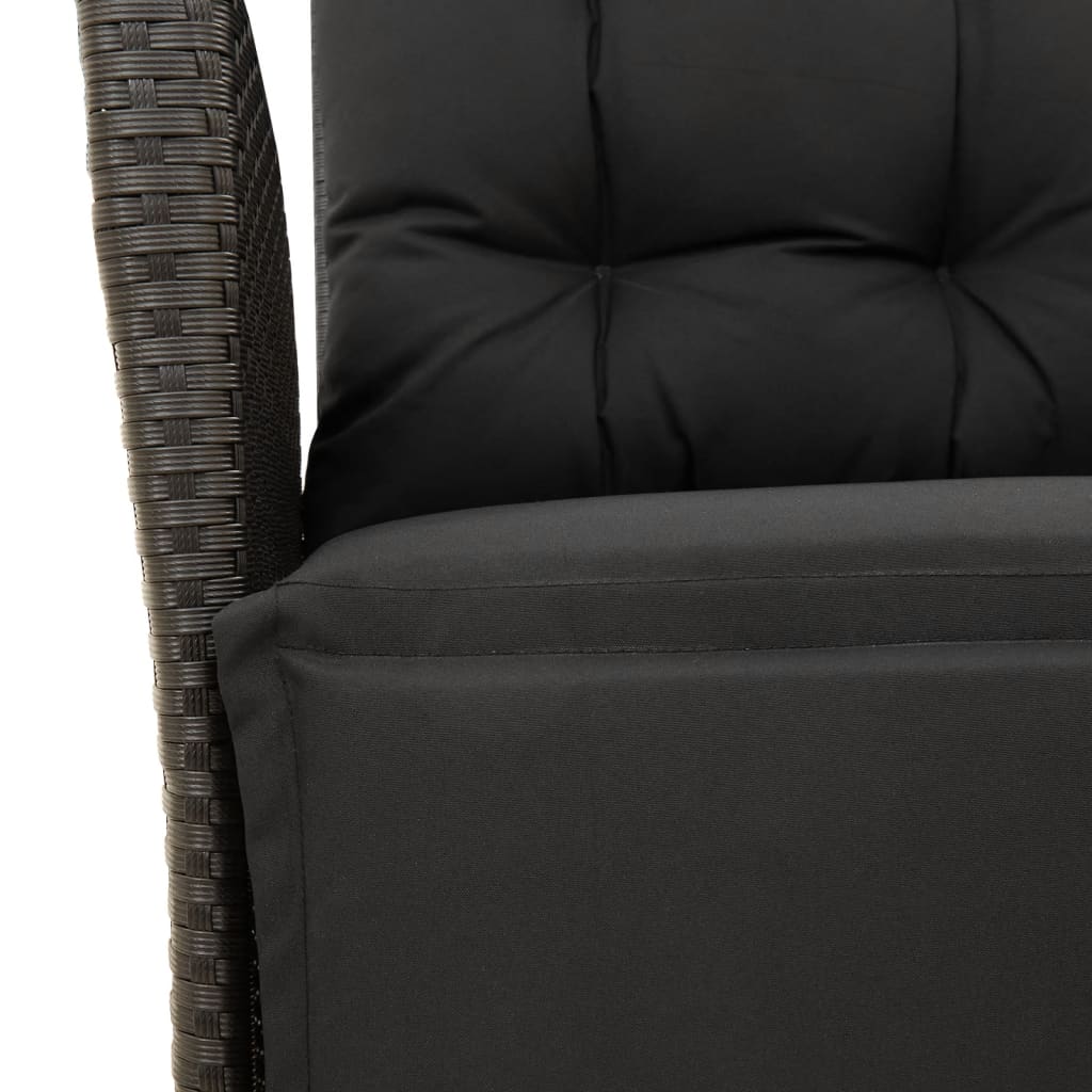 vidaXL Set mobilier de grădină cu perne, 9 piese, negru, poliratan vidaXL Set mobilier de grădină cu perne, 9 piese, negru, poliratan