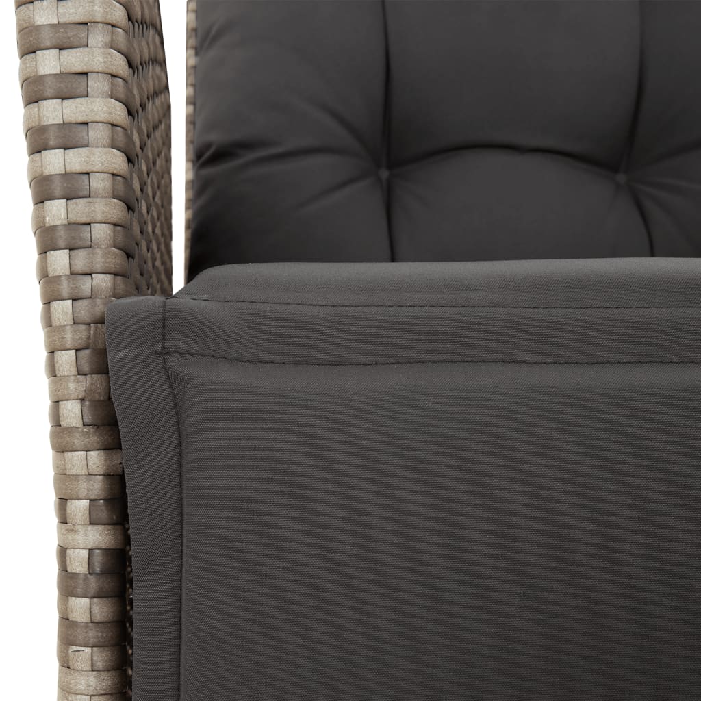 vidaXL Set mobilier grădină cu perne, 9 piese, gri, poliratan