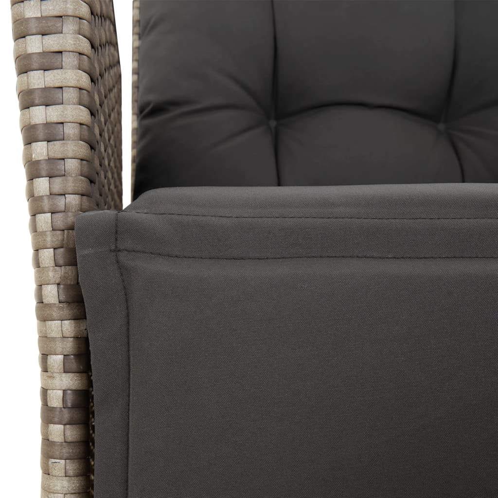 vidaXL Set mobilier grădină cu perne, 9 piese, gri, poliratan vidaXL Set mobilier grădină cu perne, 9 piese, gri, poliratan