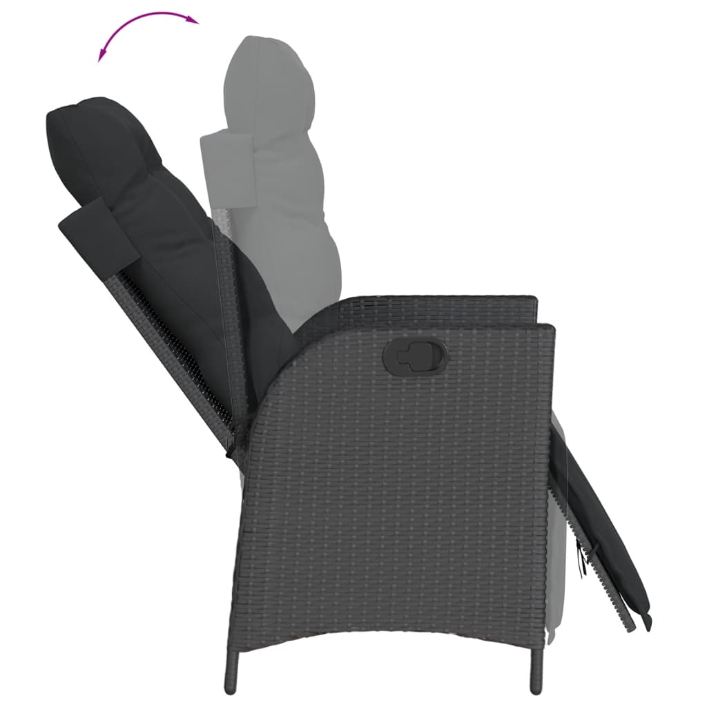 vidaXL Set mobilier de grădină cu perne, 9 piese, negru, poliratan vidaXL Set mobilier de grădină cu perne, 9 piese, negru, poliratan