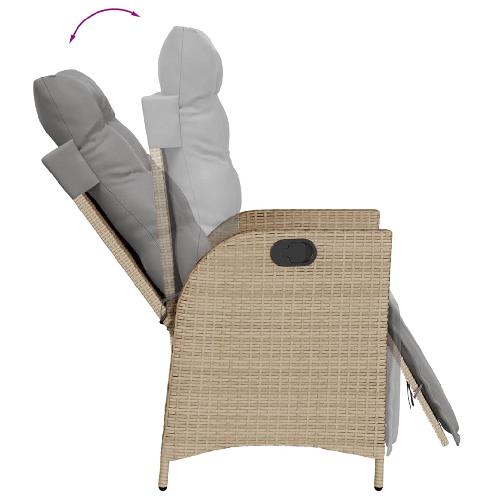 vidaXL Set mobilier pentru grădină, 7 piese, cu perne, bej, poliratan vidaXL Set mobilier pentru grădină, 7 piese, cu perne, bej, poliratan