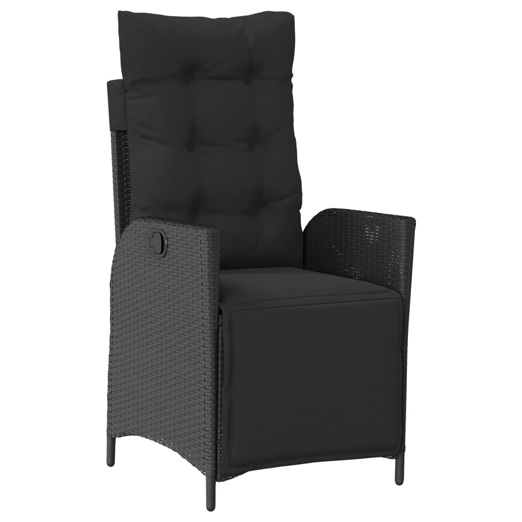vidaXL Set mobilier de grădină cu perne, 7 piese, negru, poliratan vidaXL Set mobilier de grădină cu perne, 7 piese, negru, poliratan