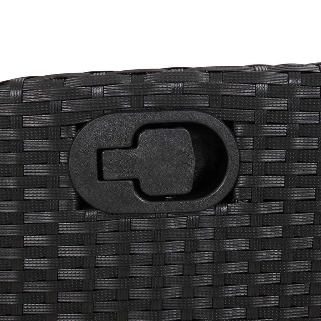 vidaXL Set mobilier de grădină cu perne, 9 piese, negru, poliratan