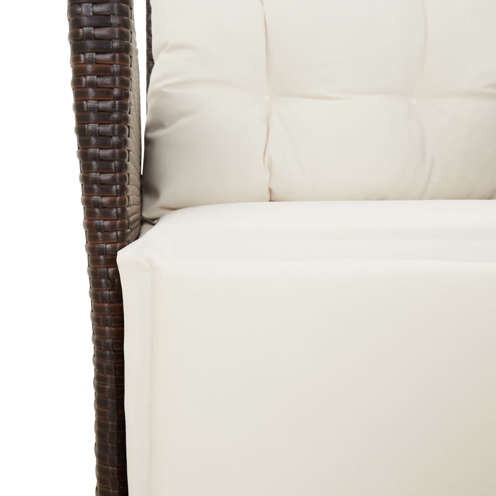 vidaXL Set mobilier de grădină, 5 piese, cu perne, maro, poliratan vidaXL Set mobilier de grădină, 5 piese, cu perne, maro, poliratan