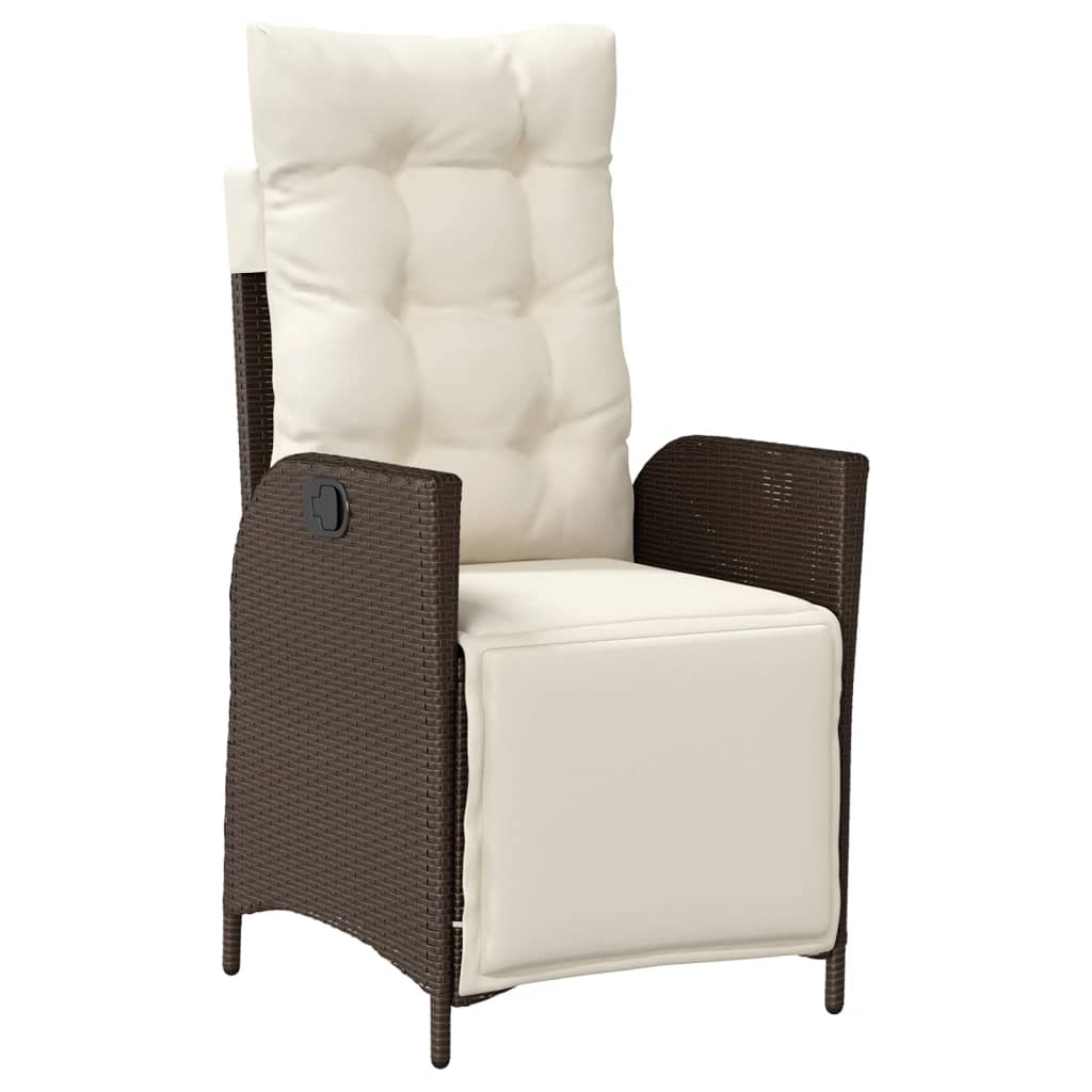 vidaXL Set mobilier de grădină, 5 piese, cu perne, maro, poliratan vidaXL Set mobilier de grădină, 5 piese, cu perne, maro, poliratan