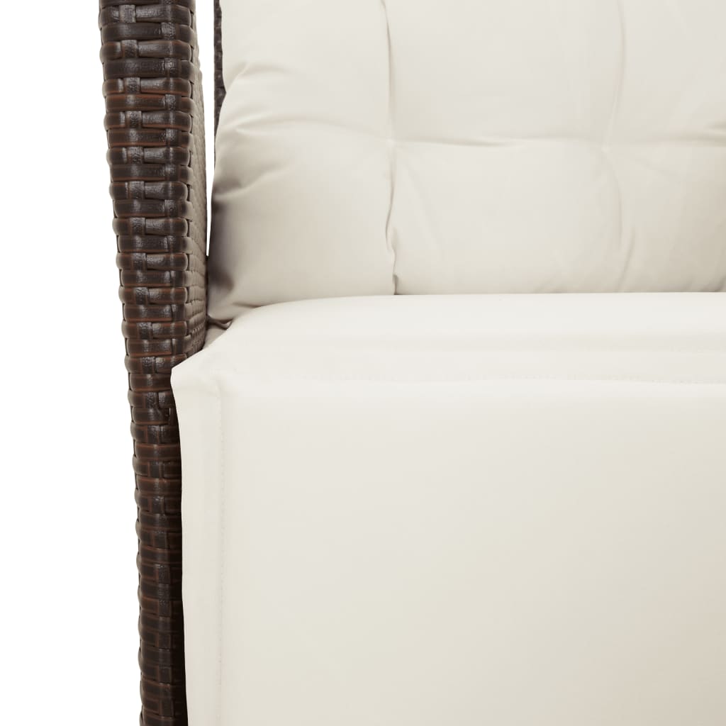 vidaXL Set mobilier de grădină, 5 piese, cu perne, maro, poliratan vidaXL Set mobilier de grădină, 5 piese, cu perne, maro, poliratan