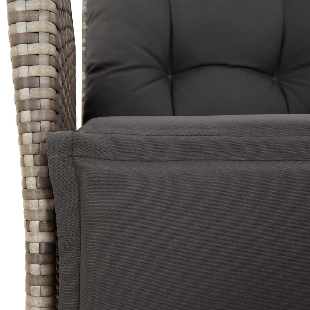 vidaXL Set mobilier grădină cu perne, 9 piese, gri, poliratan