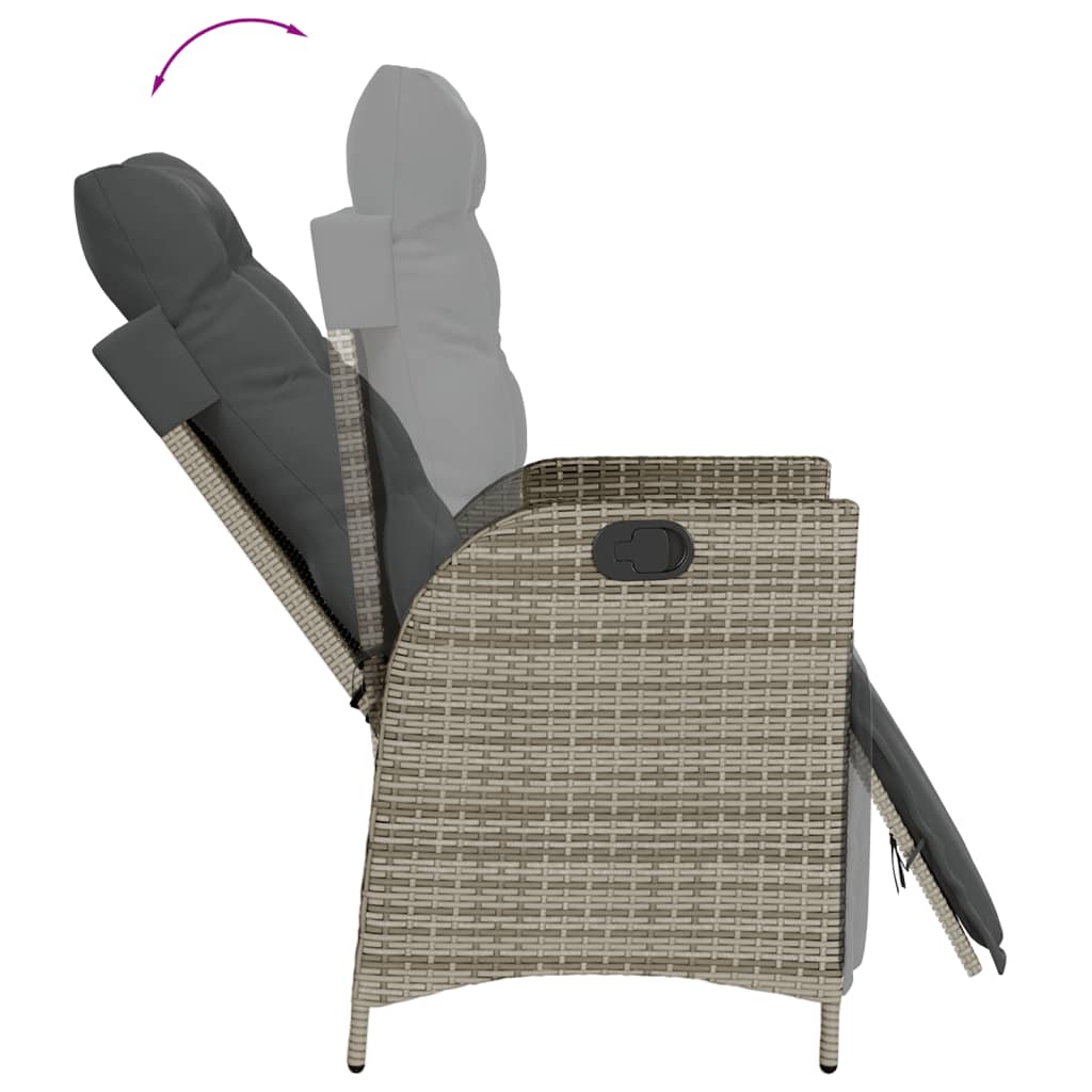 vidaXL Set mobilier grădină cu perne, 9 piese, gri, poliratan vidaXL Set mobilier grădină cu perne, 9 piese, gri, poliratan