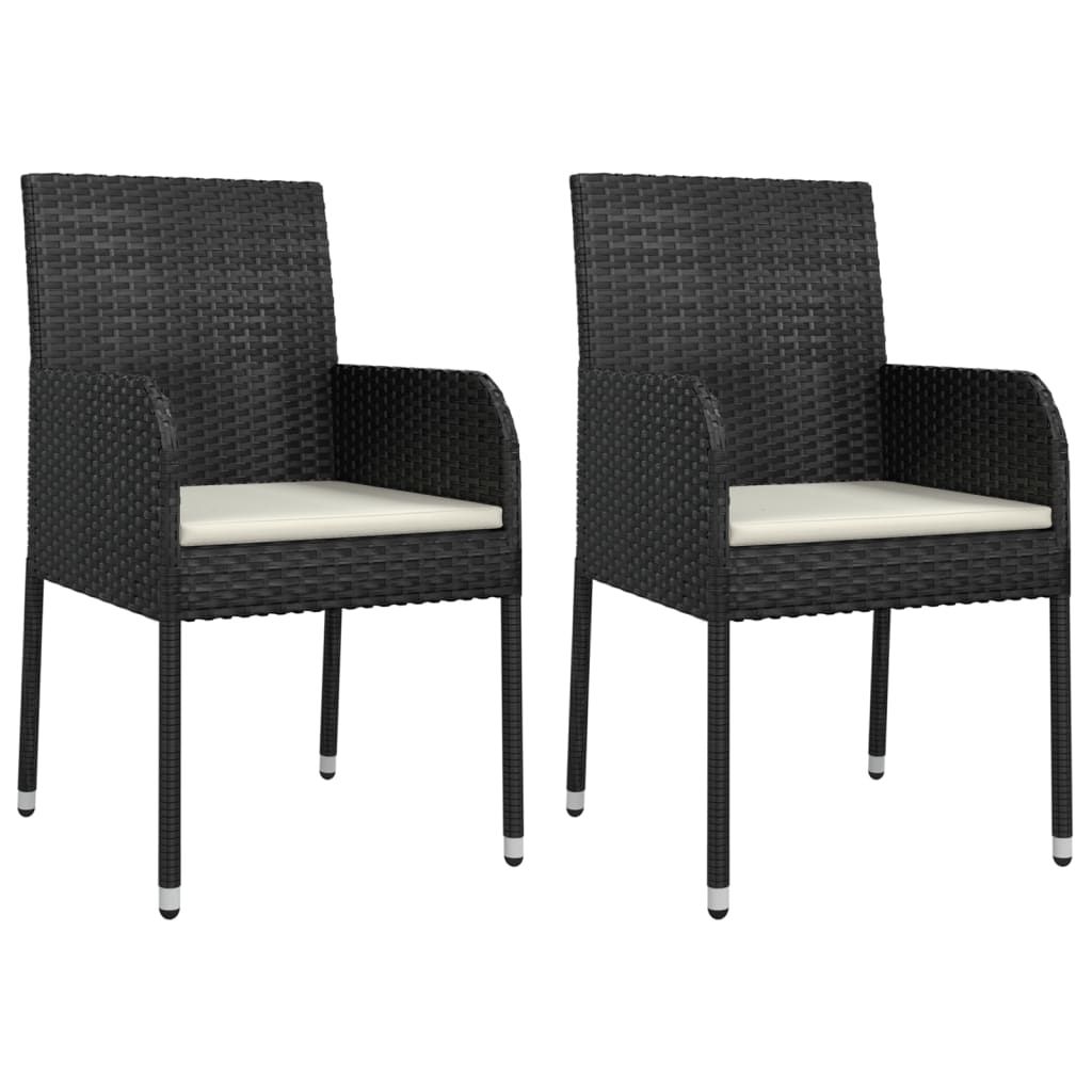 vidaXL Set mobilier de grădină cu perne, 9 piese, negru, poliratan