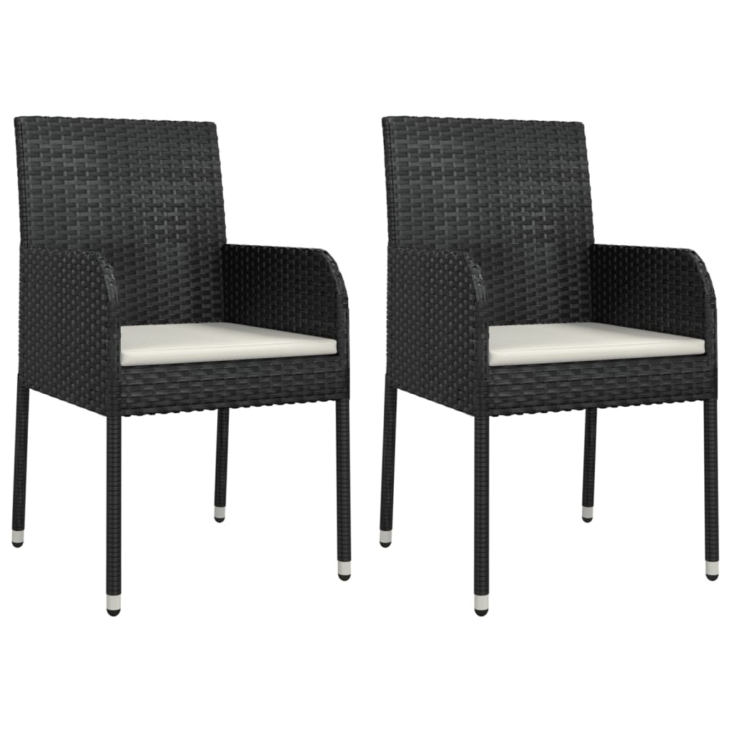 vidaXL Set mobilier de grădină cu perne, 9 piese, negru, poliratan vidaXL Set mobilier de grădină cu perne, 9 piese, negru, poliratan