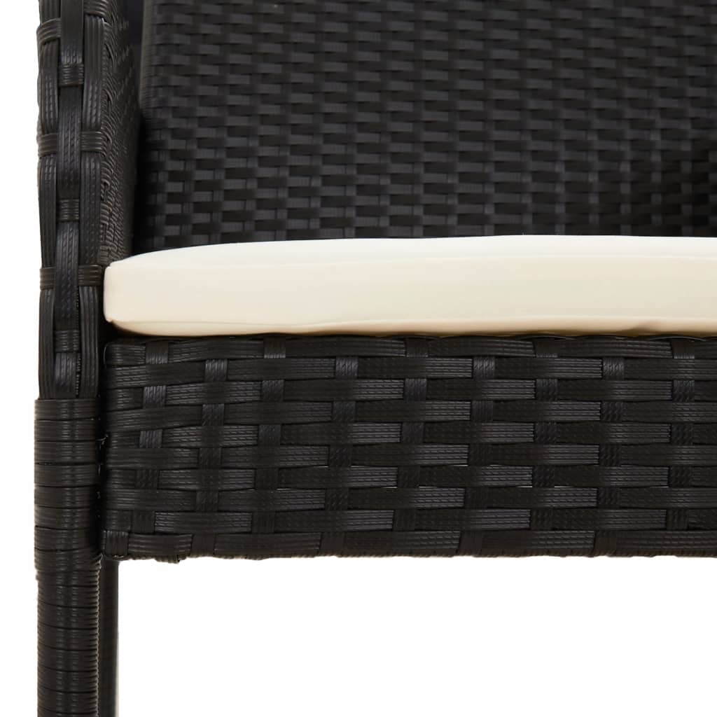 vidaXL Set mobilier de grădină cu perne, 9 piese, negru, poliratan vidaXL Set mobilier de grădină cu perne, 9 piese, negru, poliratan