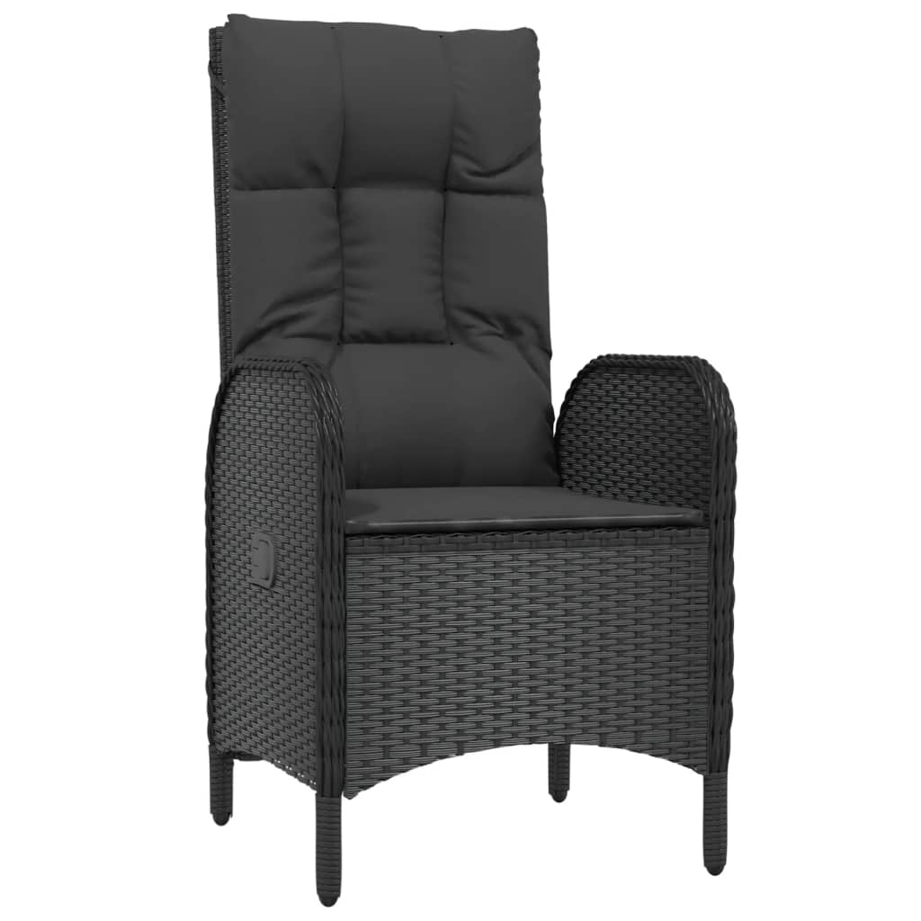 vidaXL Set mobilier de grădină cu perne, 9 piese, negru, poliratan vidaXL Set mobilier de grădină cu perne, 9 piese, negru, poliratan