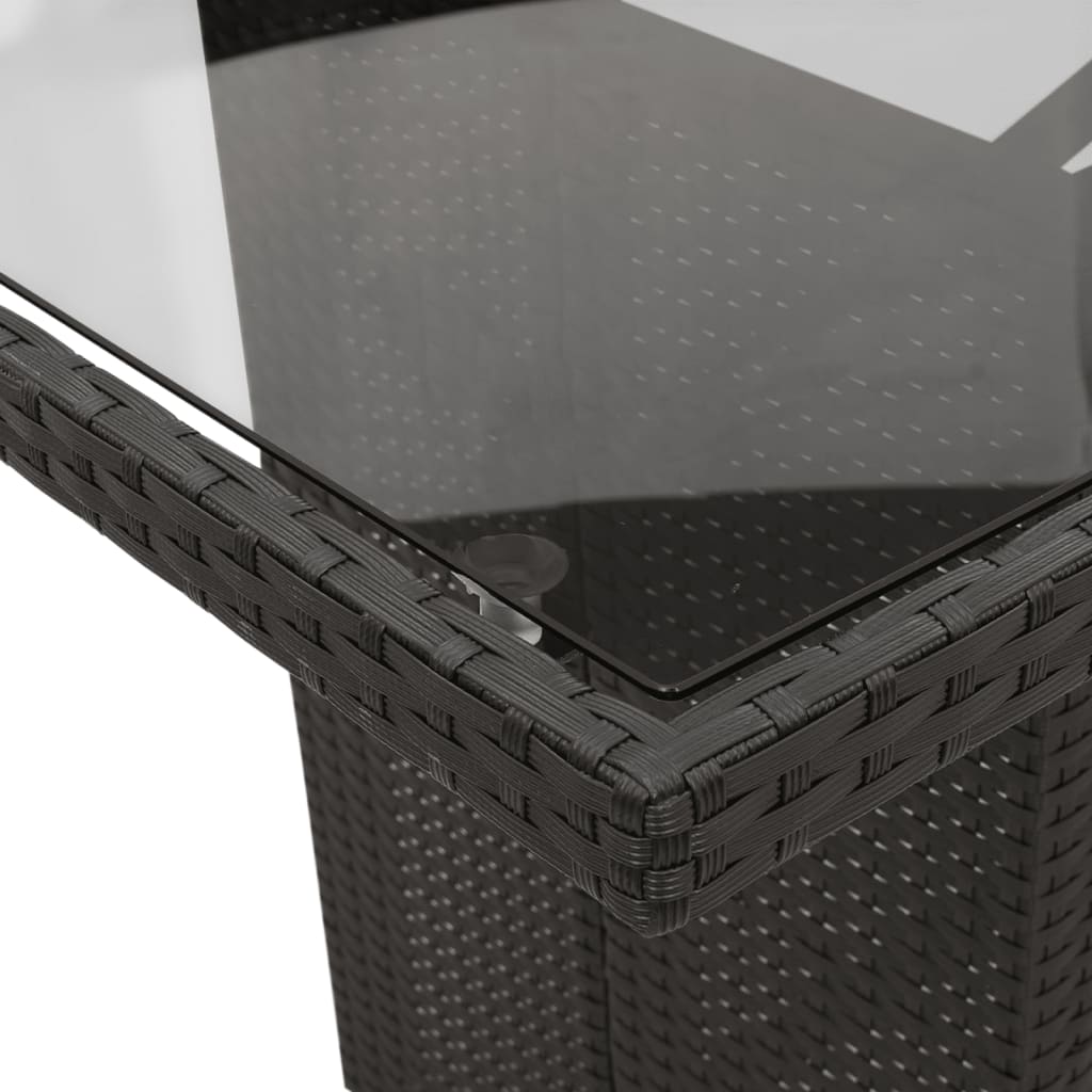 vidaXL Set mobilier de grădină cu perne, 9 piese, negru, poliratan vidaXL Set mobilier de grădină cu perne, 9 piese, negru, poliratan