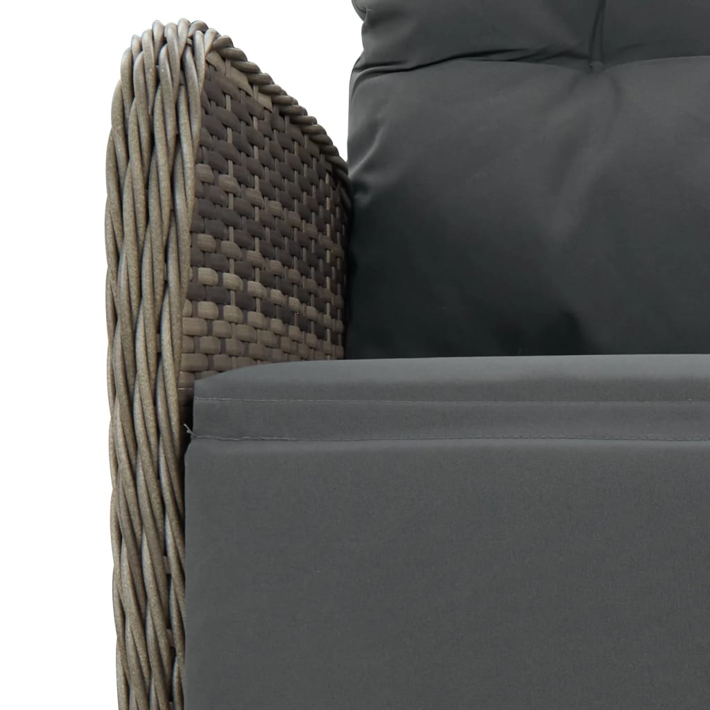 vidaXL Set mobilier grădină cu perne, 9 piese, gri, poliratan vidaXL Set mobilier grădină cu perne, 9 piese, gri, poliratan