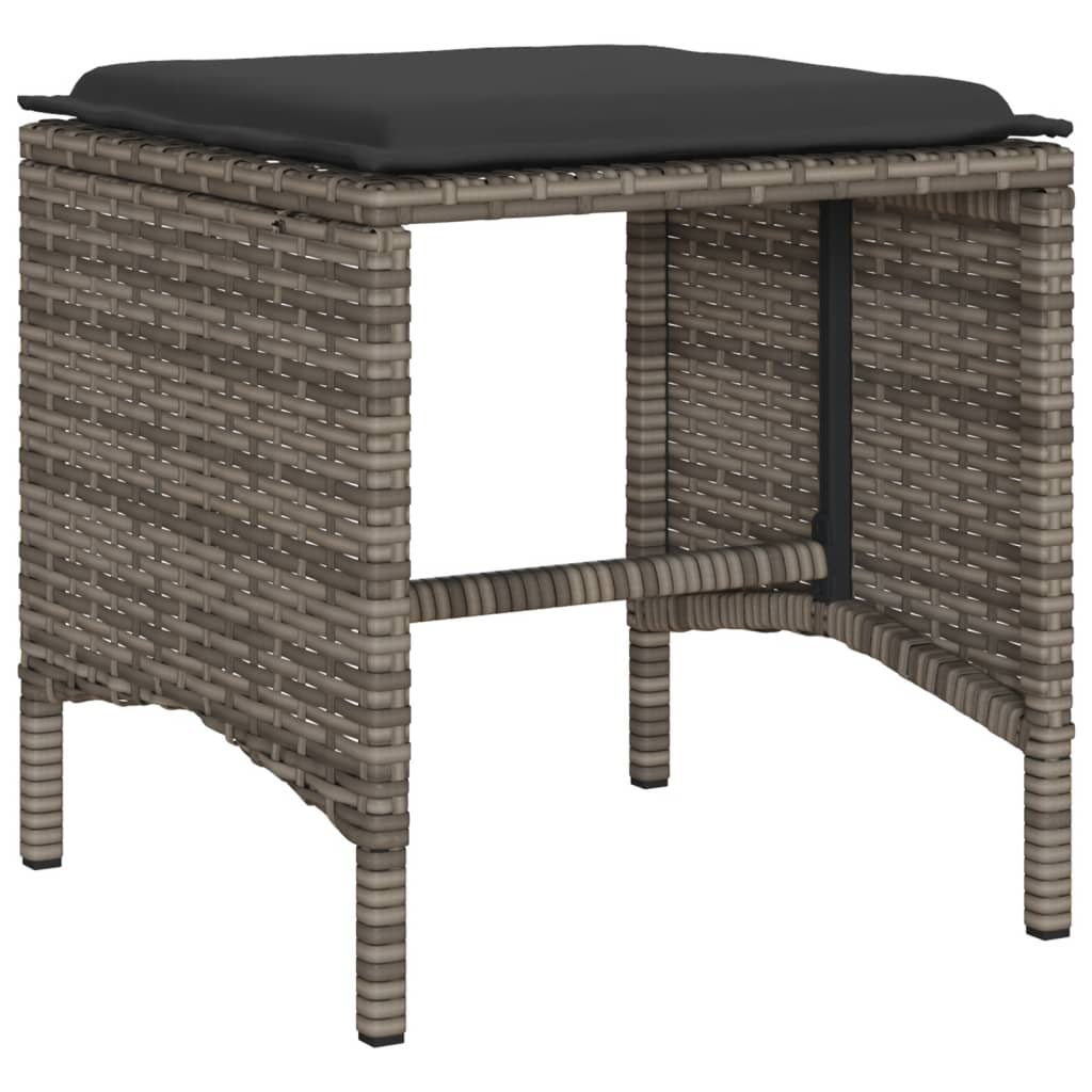 vidaXL Set mobilier grădină cu perne, 6 piese, gri, poliratan vidaXL Set mobilier grădină cu perne, 6 piese, gri, poliratan