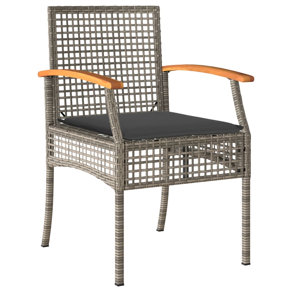 vidaXL Set mobilier grădină cu perne, 9 piese, gri, poliratan vidaXL Set mobilier grădină cu perne, 9 piese, gri, poliratan