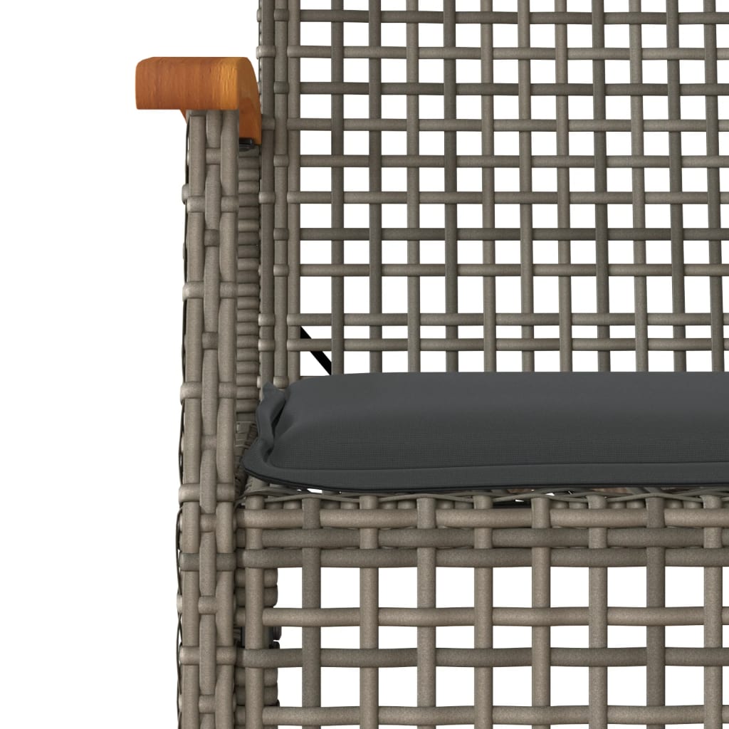 vidaXL Set mobilier grădină cu perne, 9 piese, gri, poliratan vidaXL Set mobilier grădină cu perne, 9 piese, gri, poliratan