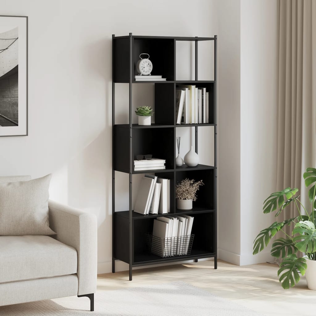 vidaXL Bibliotecă, negru, 72x28x172 cm, lemn prelucrat vidaXL Bibliotecă, negru, 72x28x172 cm, lemn prelucrat