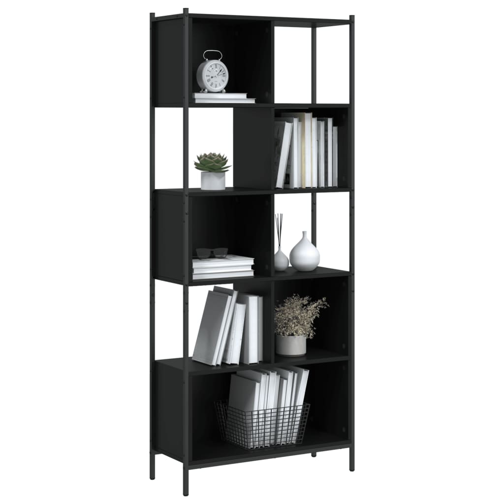vidaXL Bibliotecă, negru, 72x28x172 cm, lemn prelucrat vidaXL Bibliotecă, negru, 72x28x172 cm, lemn prelucrat